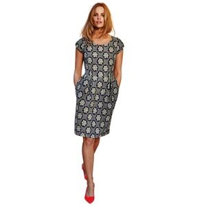 Boden Arianna Cap Sleeve Floral Embroidered Jacquard Daisy Mini Dress